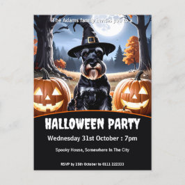 Miniature Schnauzer Halloween fest Inbjudan Vykort