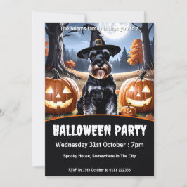 Miniature Schnauzer Halloween fest Inbjudningar