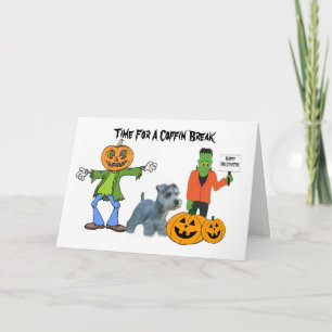Miniature Schnauzer Halloween Greeting Card Kort