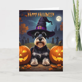 Miniature Schnauzer Halloween Kort