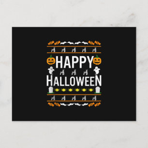 Miniature Schnauzer Halloween Lazy Ugly Costume Vykort