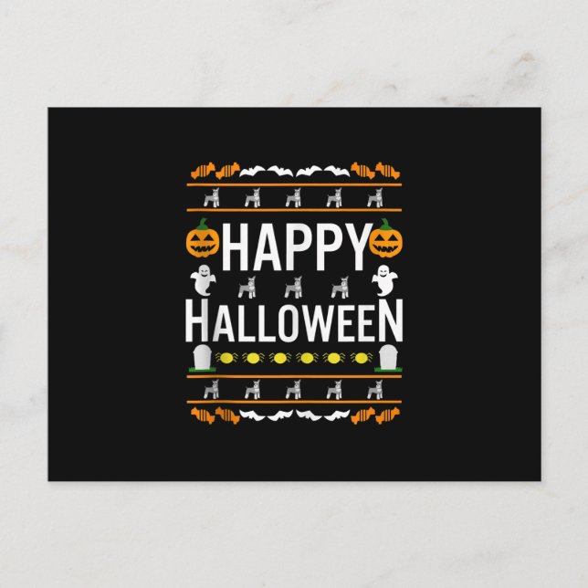 Miniature Schnauzer Halloween Lazy Ugly Costume Vykort (Framsida)