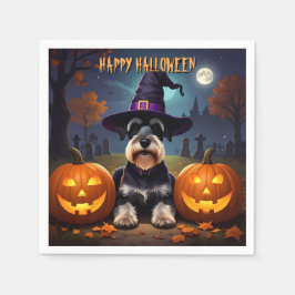 Miniature Schnauzer Halloween Pappersservett