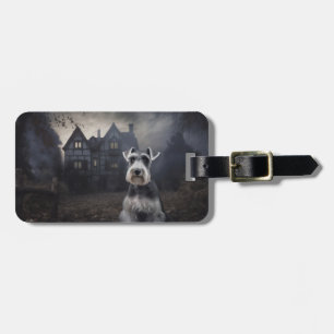 Miniature Schnauzer Halloween Scary Bagagebricka