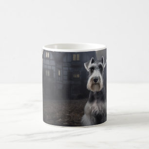 Miniature Schnauzer Halloween Skräckinjagande Kaffemugg