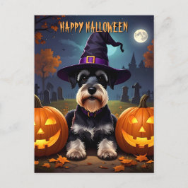 Miniature Schnauzer Halloween Vykort