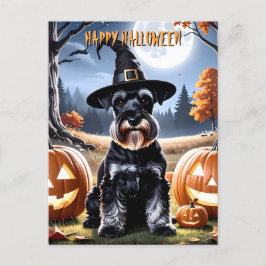 Miniature Schnauzer Halloween Vykort
