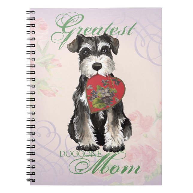 Miniature Schnauzer Heart Mamma Anteckningsbok Med Spiral (Framsidan)