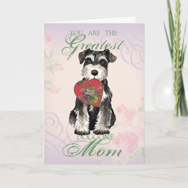 Miniature Schnauzer Heart Mamma Kort (Framsida)