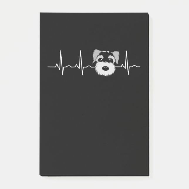 Miniature Schnauzer Heartslag Mini Schnauzer Ansik Post-it Block (Framsida)