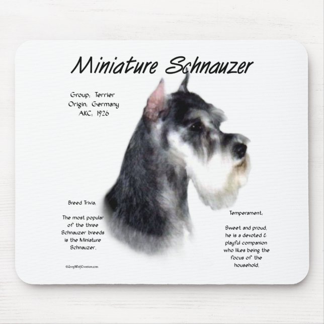 Miniature Schnauzer Historik Design Musmatta (Framsidan)