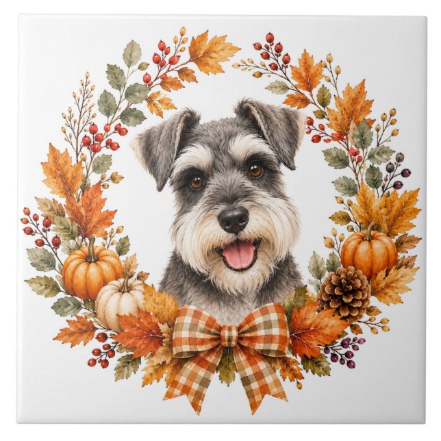 Miniature Schnauzer Höst Kakelplatta (Framsidan)