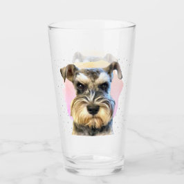 Miniature Schnauzer Hund älskare Cute Animal Rosa Glaskopp