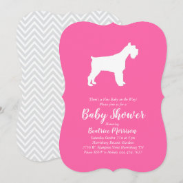 Miniature Schnauzer Hund Baby Shower Girl Rosa Inbjudningar