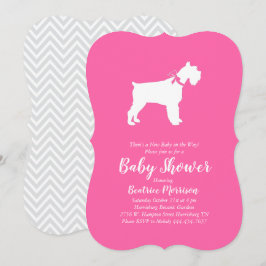 Miniature Schnauzer Hund Baby Shower Girl Rosa Inbjudningar