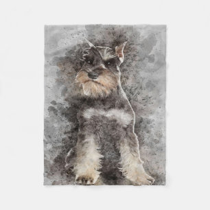Miniature Schnauzer Hund Blanket Fleecefilt