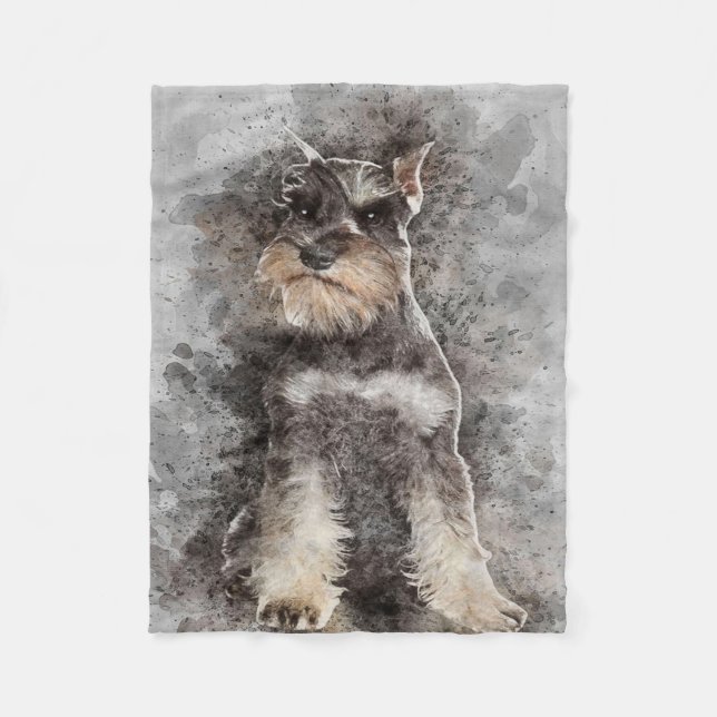 Miniature Schnauzer Hund Blanket Fleecefilt (Framsidan)