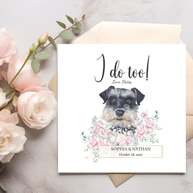 Miniature Schnauzer Hund Bröllop Cocktail Napkins Pappersservett (Skapare uppladdad)