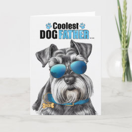 Miniature Schnauzer Hund Coolest Pappa Fars dag Helgkort