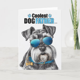 Miniature Schnauzer Hund Coolest Pappa Fars dag Helgkort