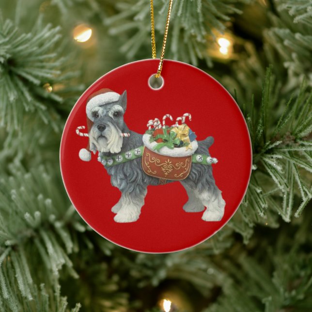 Miniature Schnauzer Hund jul Ornament (Träd)