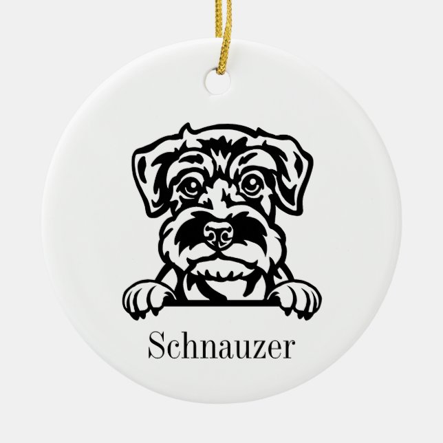 Miniature Schnauzer hund ornament (Framsidan)