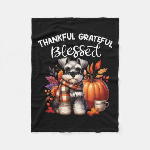 Miniature Schnauzer Hund Pumpkin Spice Lycklig Fal Fleecefilt