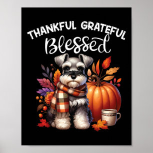 Miniature Schnauzer Hund Pumpkin Spice Lycklig Fal Poster