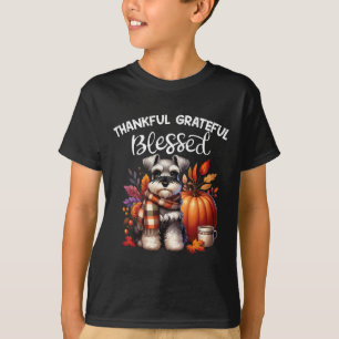 Miniature Schnauzer Hund Pumpkin Spice Lycklig Fal T Shirt
