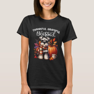 Miniature Schnauzer Hund Pumpkin Spice Lycklig Fal T Shirt