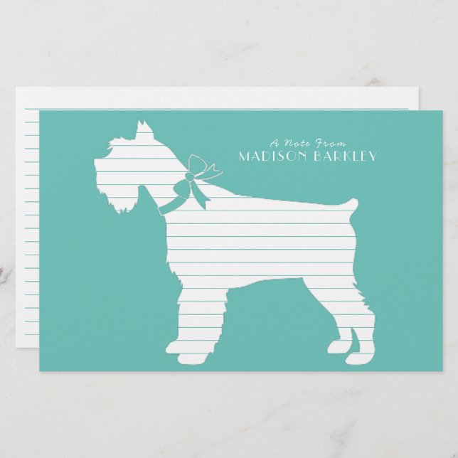 Miniature Schnauzer Hund Puppy Brevpapper (Fram/baksida)