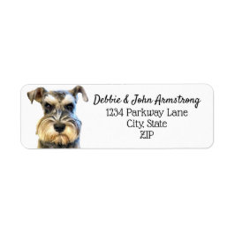 Miniature Schnauzer Hund Puppy Returadress Returadress Etikett