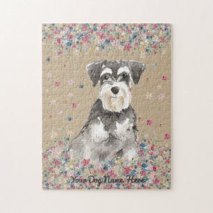 Miniature Schnauzer hund puppy-spel Pussel