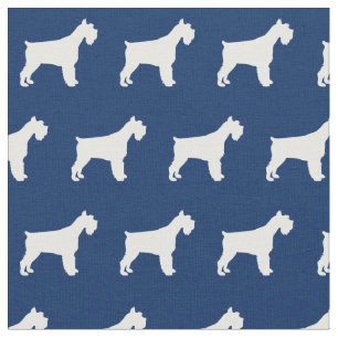 Miniature Schnauzer Hund Silhouette Pet Navy Blue Tyg