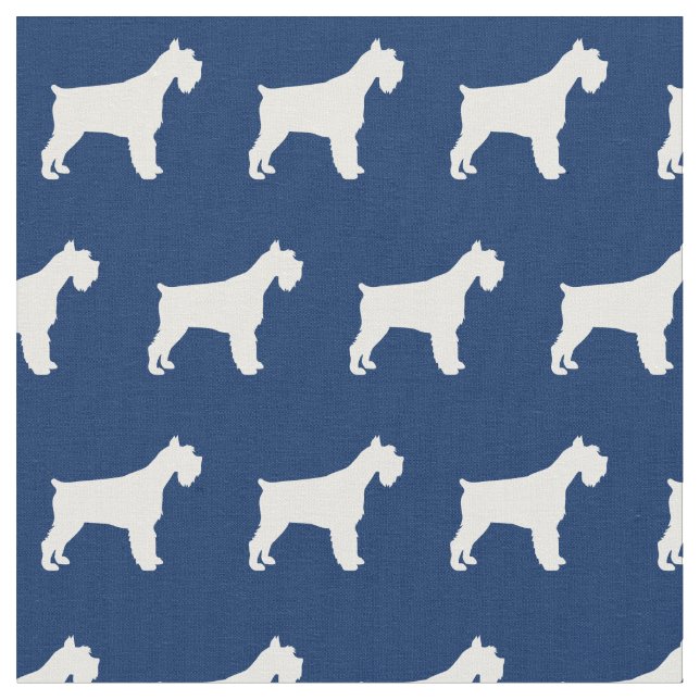Miniature Schnauzer Hund Silhouette Pet Navy Blue Tyg (Närbild)