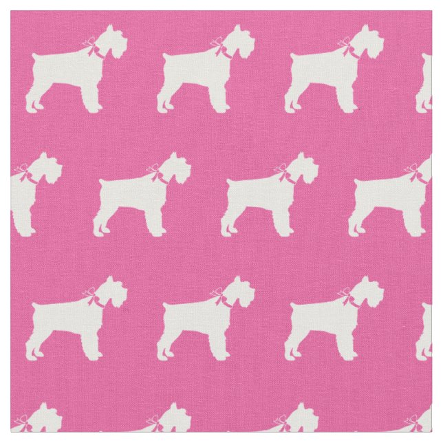 Miniature Schnauzer Hund Silhouette Pet Rosa Tyg (Närbild)