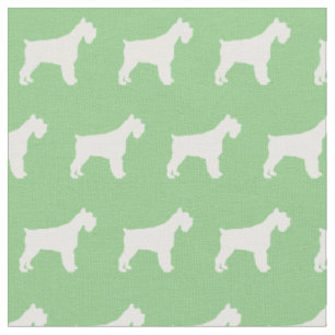 Miniature Schnauzer Hund Silhouette Pet Sage Grönt Tyg