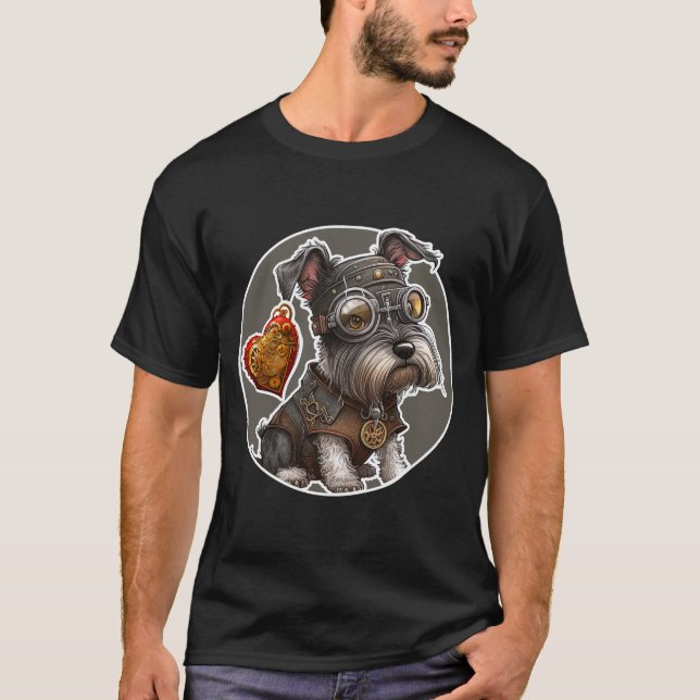 Miniature Schnauzer Hund T-Shirt (Framsida)