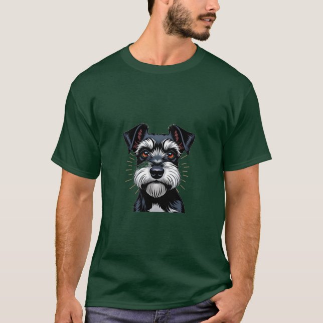Miniature Schnauzer hund T Shirt (Framsida)