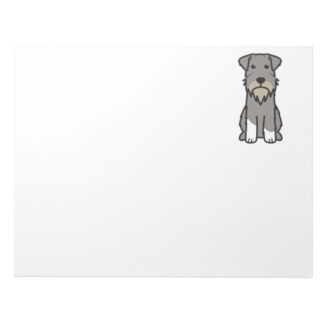 Miniature Schnauzer Hund Tecknad Anteckningsblock (Framsida)