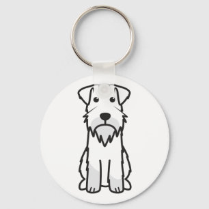 Miniature Schnauzer Hund Tecknad Nyckelring