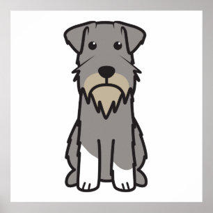Miniature Schnauzer Hund Tecknad Poster