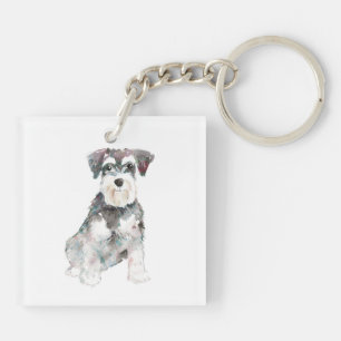 Miniature Schnauzer hund water color illustration 