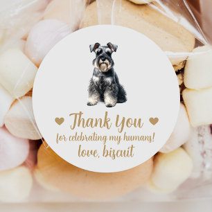 Miniature Schnauzer Hund Wedding Favor Stickers Runt Klistermärke