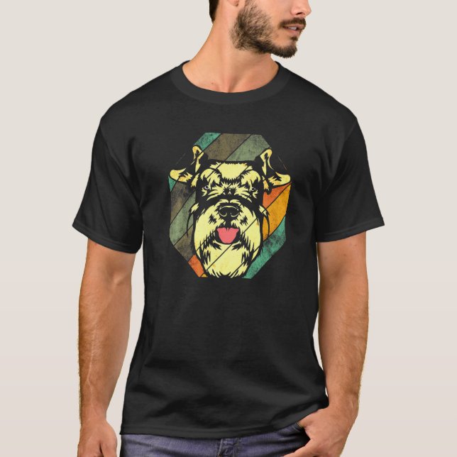 Miniature Schnauzer Hundar Vintage Schnauzer Hund  T Shirt (Framsida)