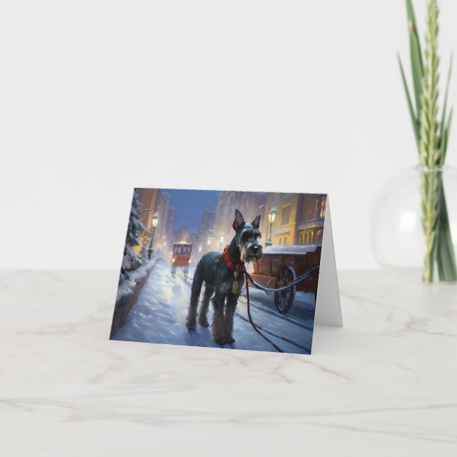 Miniature Schnauzer jul Festive Season Kort (Framsida)