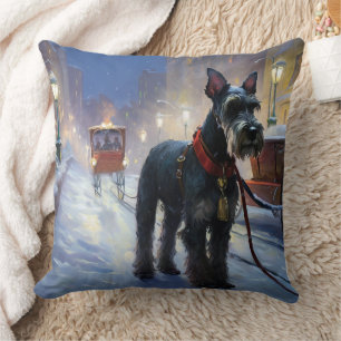 Miniature Schnauzer jul Festive Season Kudde