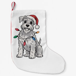 Miniature Schnauzer jul julen hundälskare present Liten Julstrumpa