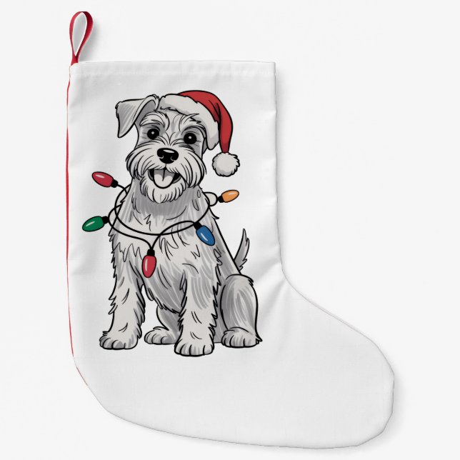 Miniature Schnauzer jul julen hundälskare present  Liten Julstrumpa (Framsidan)