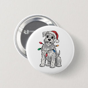 Miniature Schnauzer jul julen present för hundälsk Knapp